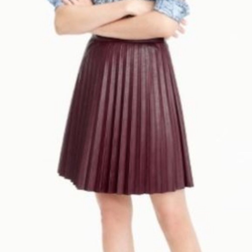 J Crew Oxblood pleated skirt